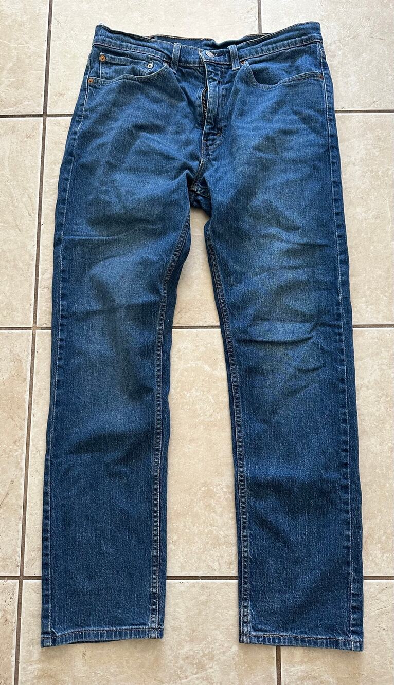 Levi's 505 Regular Fit Jeans Men's 34x32 Blue Denim Straight Leg Defects